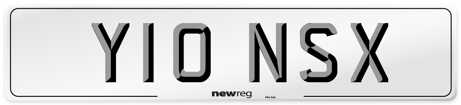 Y10 NSX Number Plate from New Reg